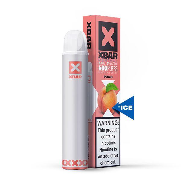 X BAR Disposable E-Cigs (Individual) peach ice with packaging
