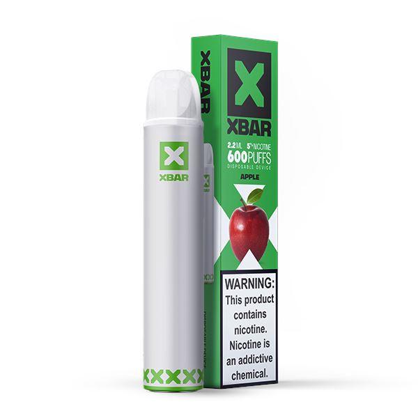 X BAR Disposable E-Cigs (Individual) apple with packaging