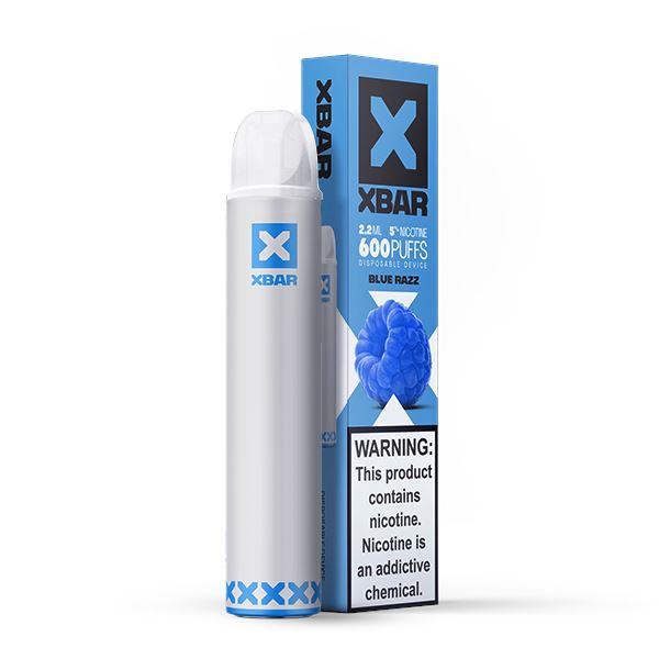 X BAR Disposable E-Cigs (Individual) blue razz with packaging