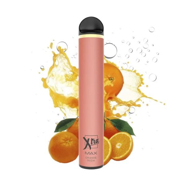 XTRA MAX Disposable Device - 2500 Puffs orange soda with background