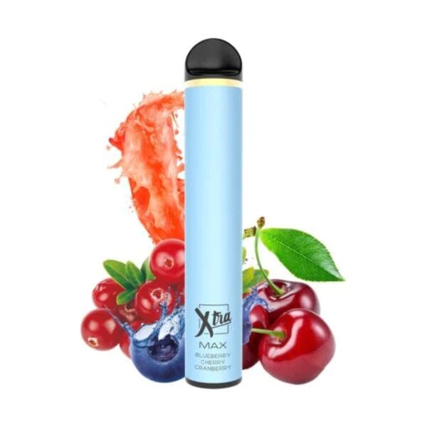 XTRA MAX Disposable Device - 2500 Puffs blueberry cherry cranberry with background