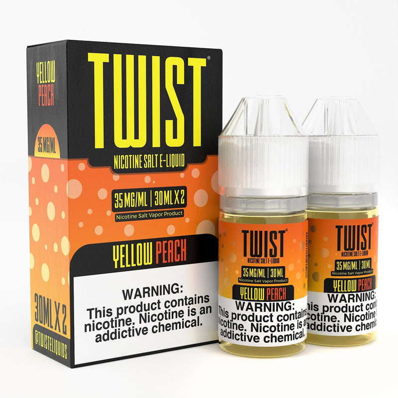 Yellow Peach by Twist Salt E-Liquids 60ml with packaging